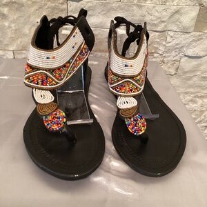Zanabu Kenyan Made Craft Maasai Beaded Sandals